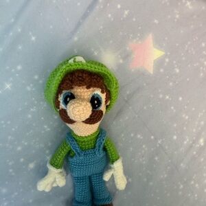 Handmade crochet super Mario Luigi plush